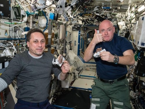 astronauts eating ice cream