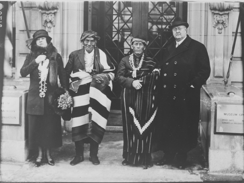 George and Thea Heye with two Native Americans