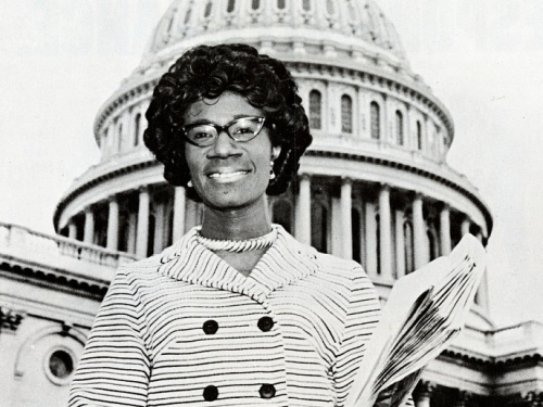 Chisholm in front of the Capitol building