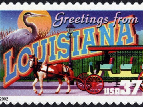 Greetings from Louisiana postage stamp