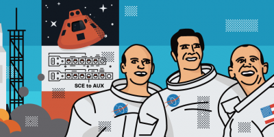 illustration of Apollo crew.