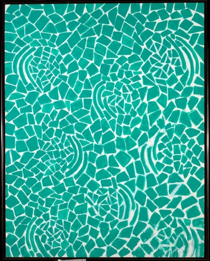 Light teal color in small circular pattern.