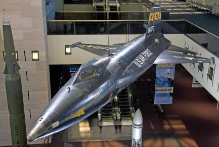 North American X-15 on display in the Boeing Milestones of Flight Hall