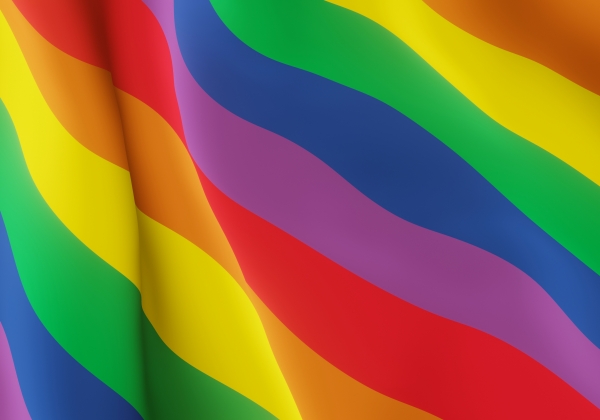 3D Wavy rainbow flag